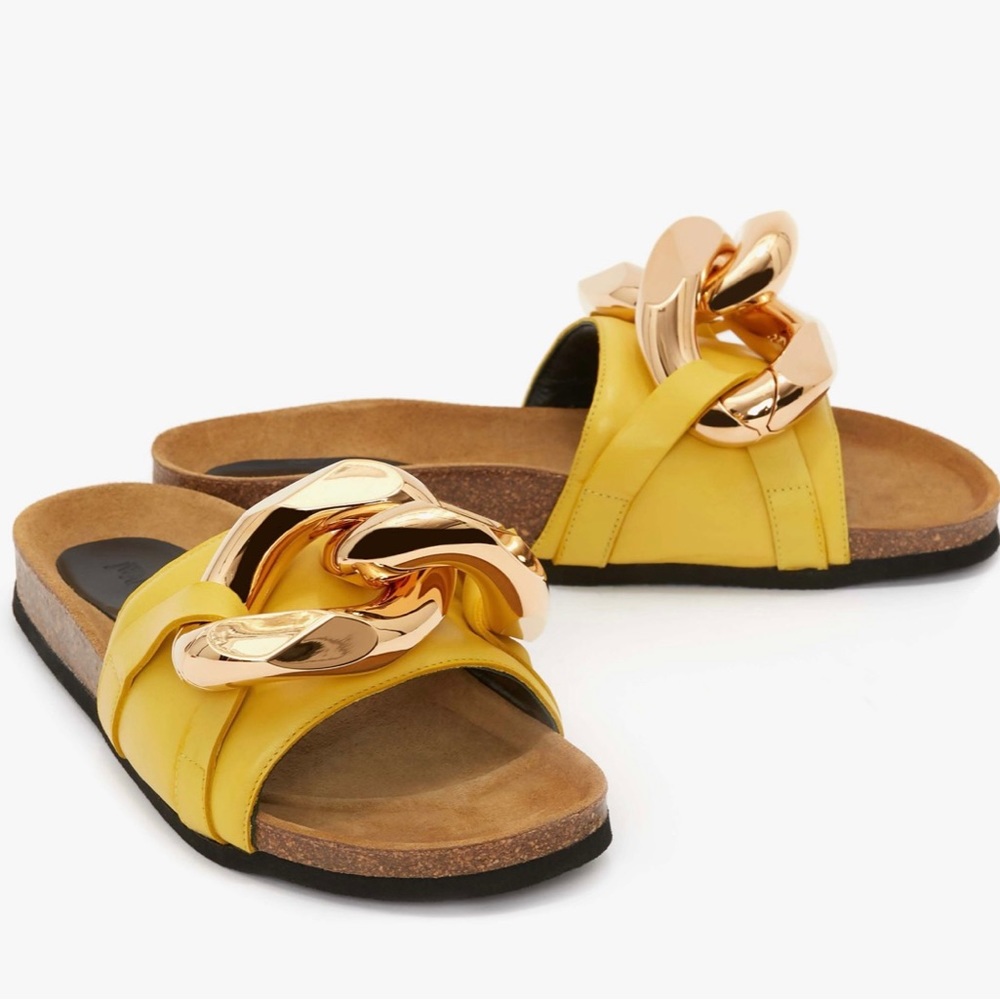 JW Anderson WOMEN'S CHAIN LOAFER SLIDES 38 yellow
